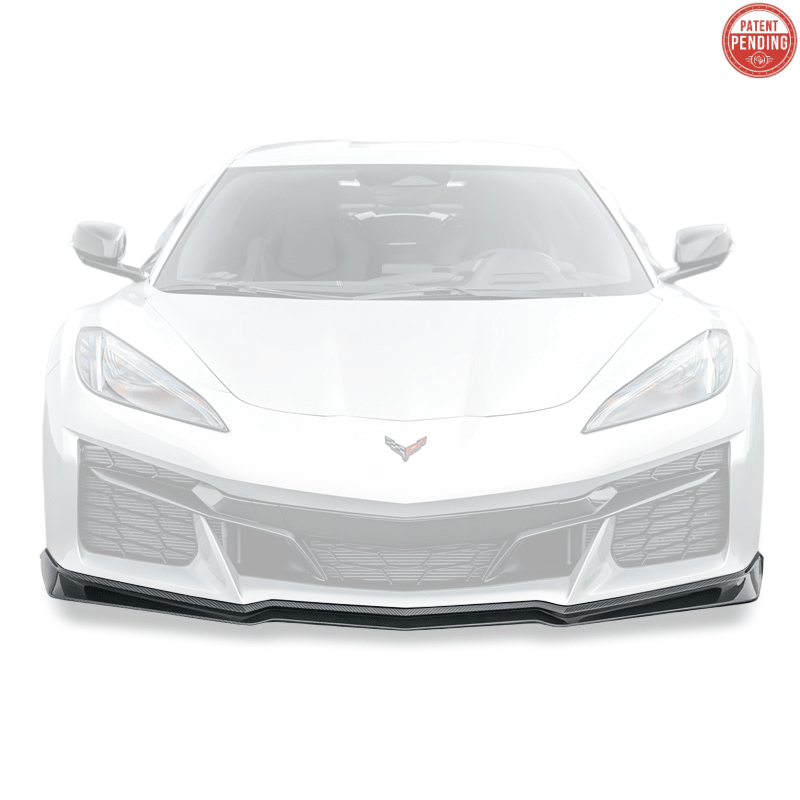 Chevrolet Corvette C8 Z06 E-Ray Z07 Style Dry Carbon Fiber Extended One Piece Front Lip Splitter 2023-Present
