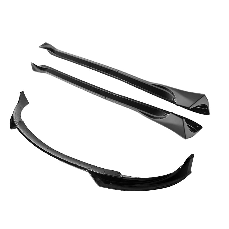 Tesla Model Y Performance Style Gloss Black Front Splitter Lip Side Skirts Kit 2020-2024