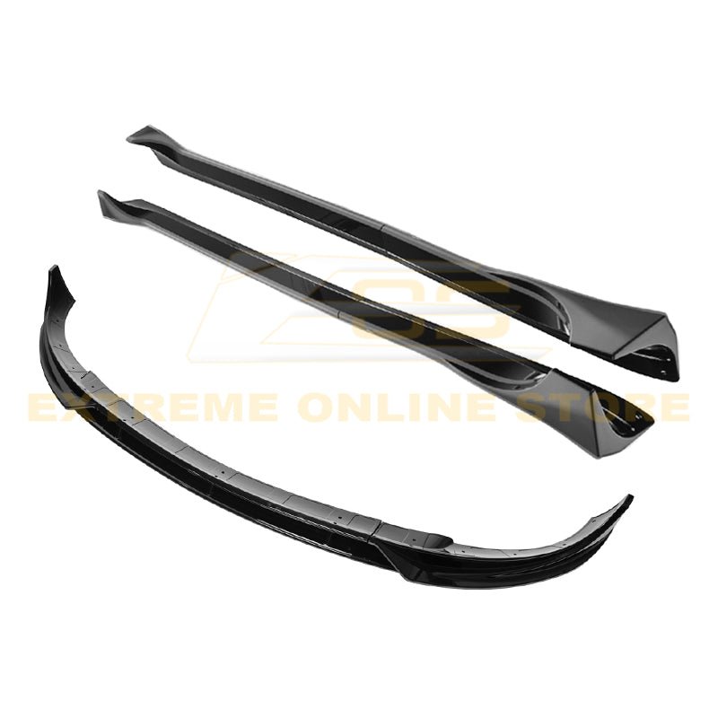 Tesla Model Y Performance Style Gloss Black Front Splitter Lip Side Skirts Kit 2020-2024