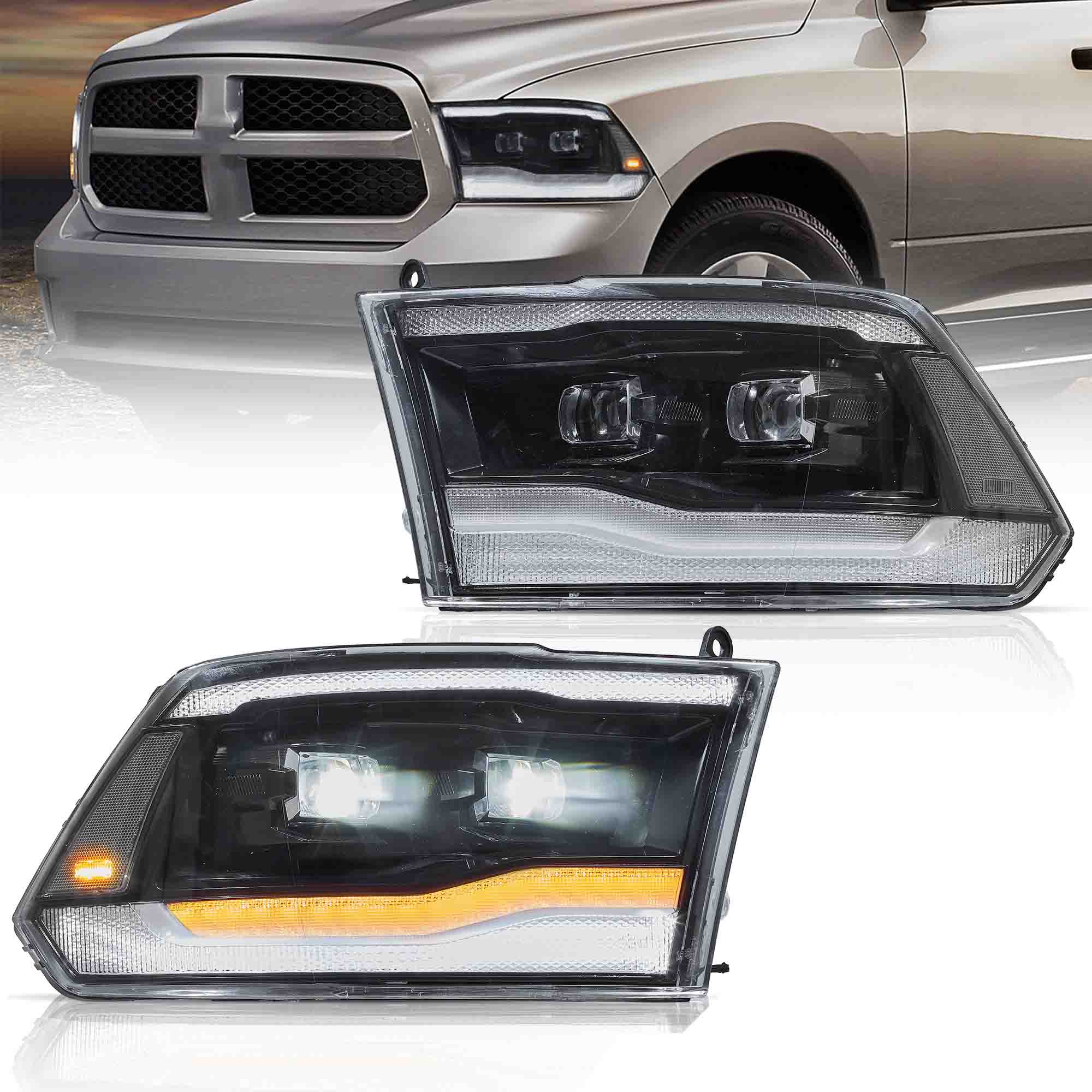 RAM 1500 2500 3500 LED Headlights 2009 - 2018