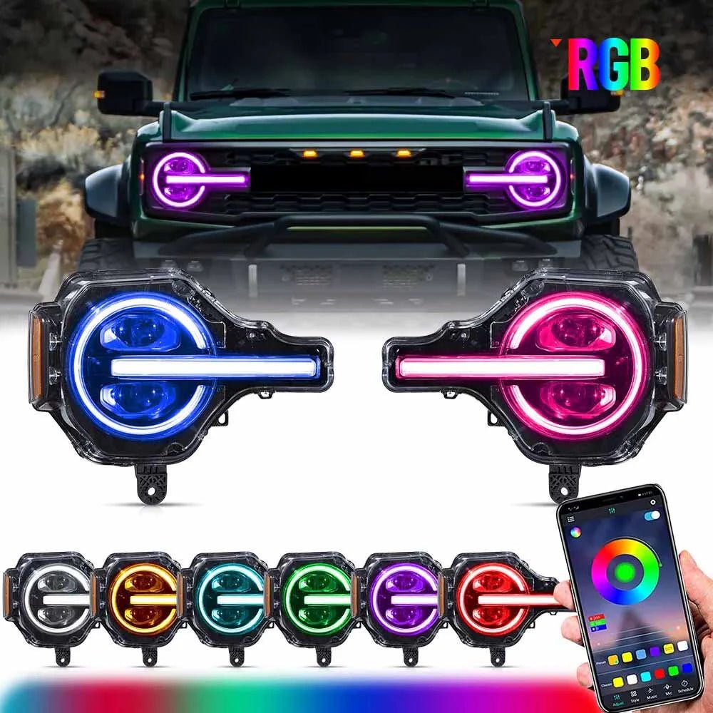 Ford Bronco RGB/Normal LED Projector Headlights 2021 - 2024