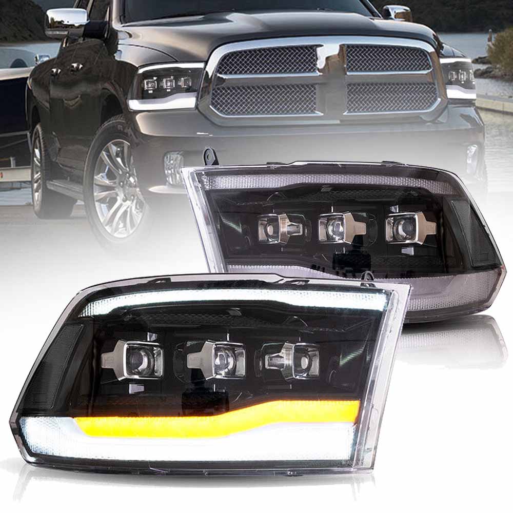 RAM 1500 2500 3500 LED Projector Headlights 2009 - 2018