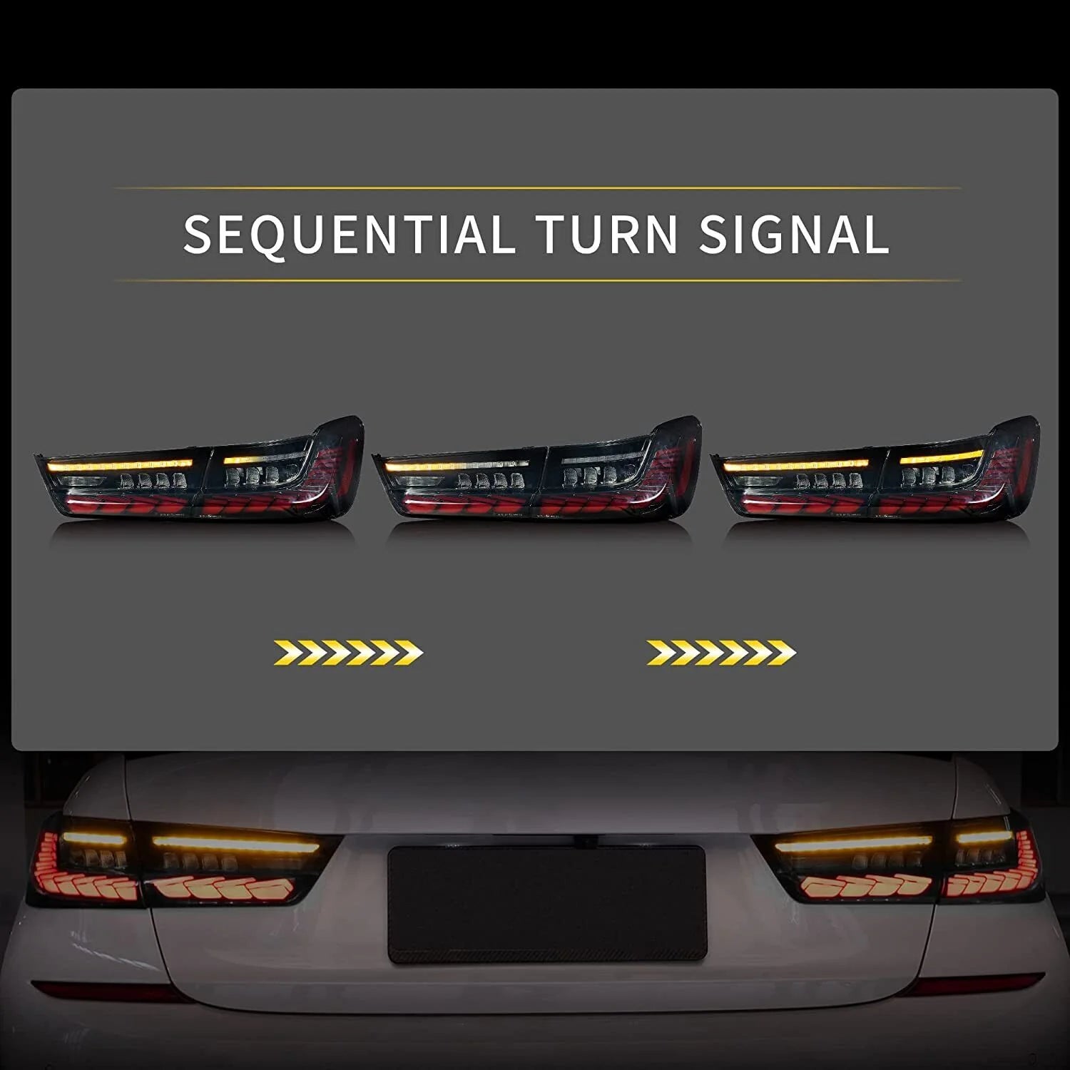 BMW 3 Series G20 M3 G80 W/Sequential Amber Turn Signal LED Taillights 2020 - 2024