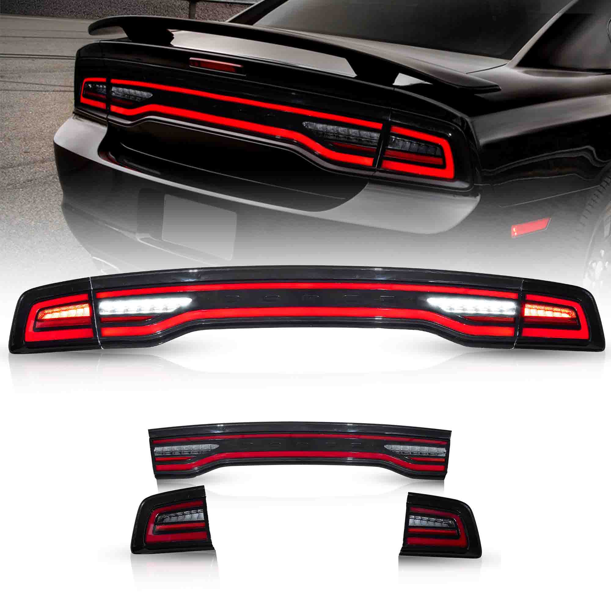 Dodge Charger W/ Red Turn Signal LED Taillights 2011 - 2014
