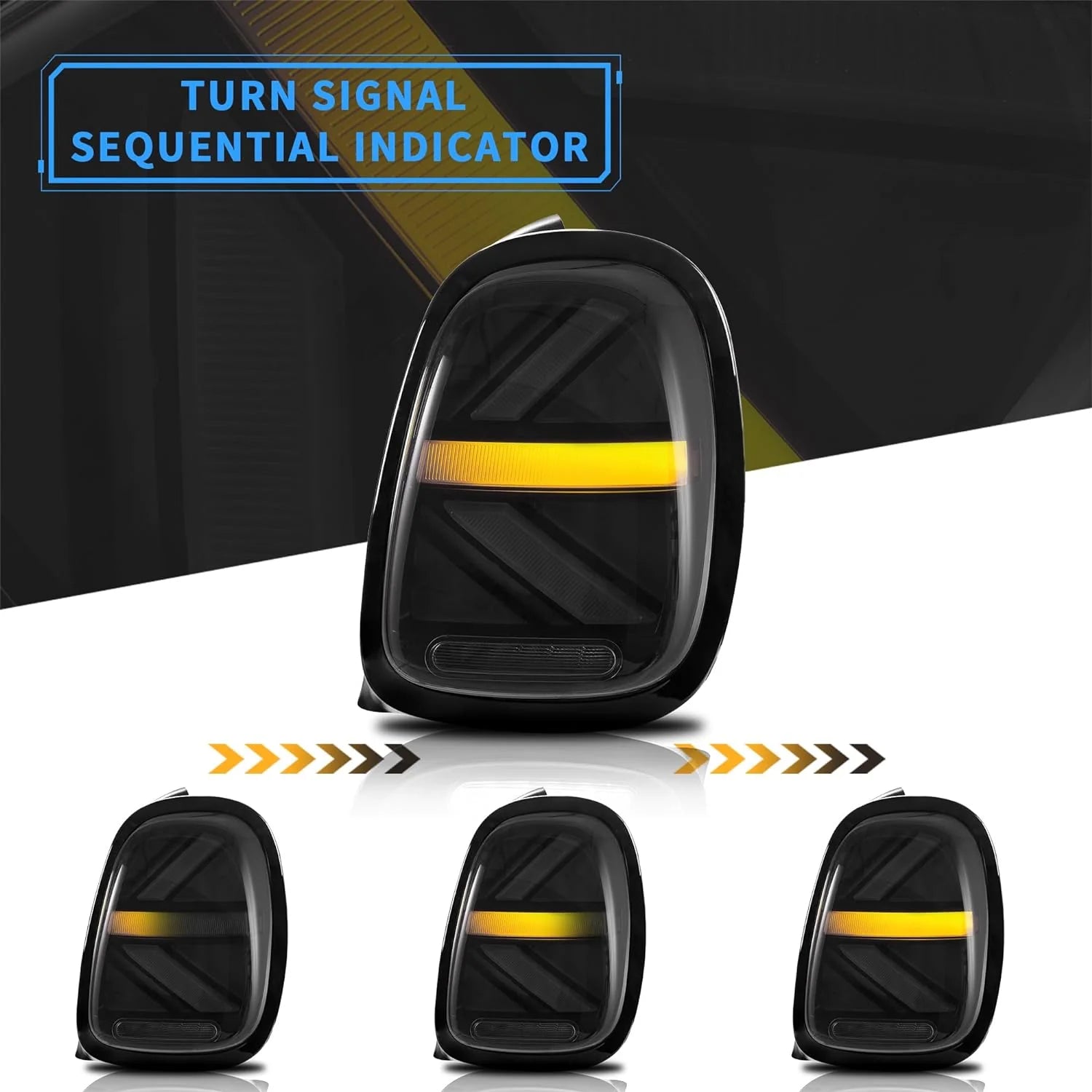 BMW Mini Cooper Hatch F55 F56 F57 Full LED Taillights Black Trim 2014 - 2019