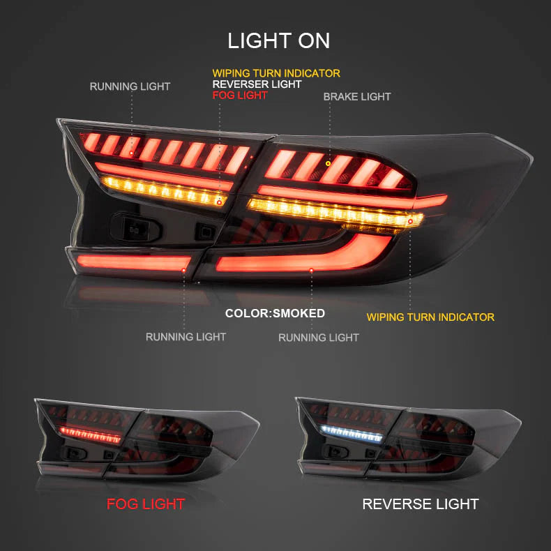 2018 - 2022 Honda Accord Startup With Dynamic Animation LED Taillights