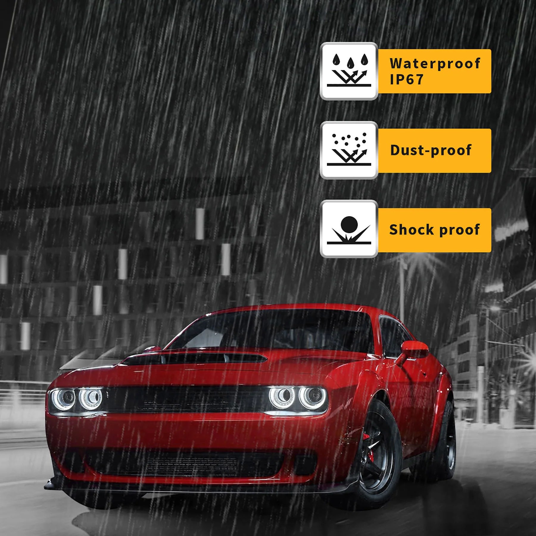 Dodge Challenger Halogen Models RGB/White LED Halo Headlights 2015 - 2023