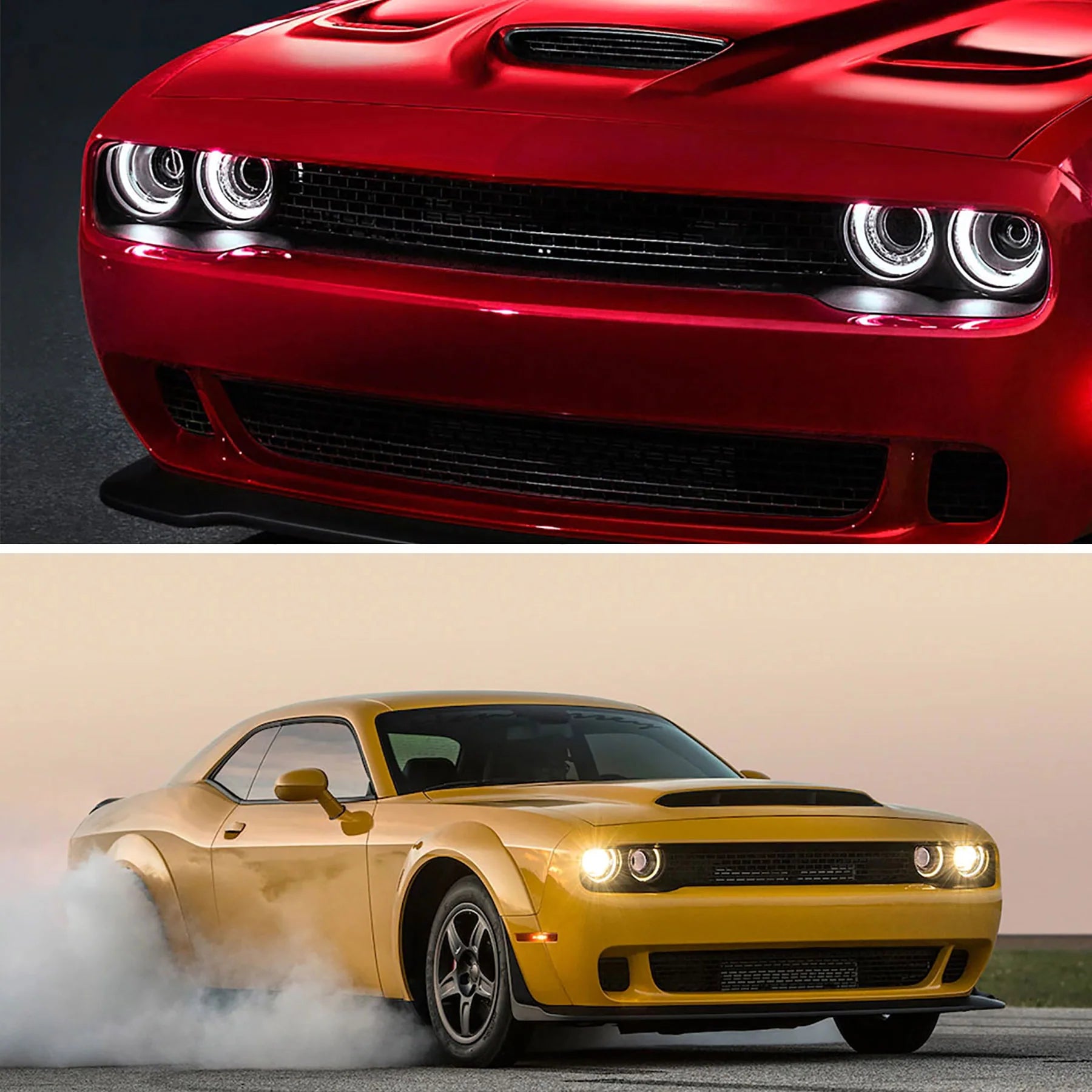 Dodge Challenger Halogen Models RGB/White LED Halo Headlights 2015 - 2023