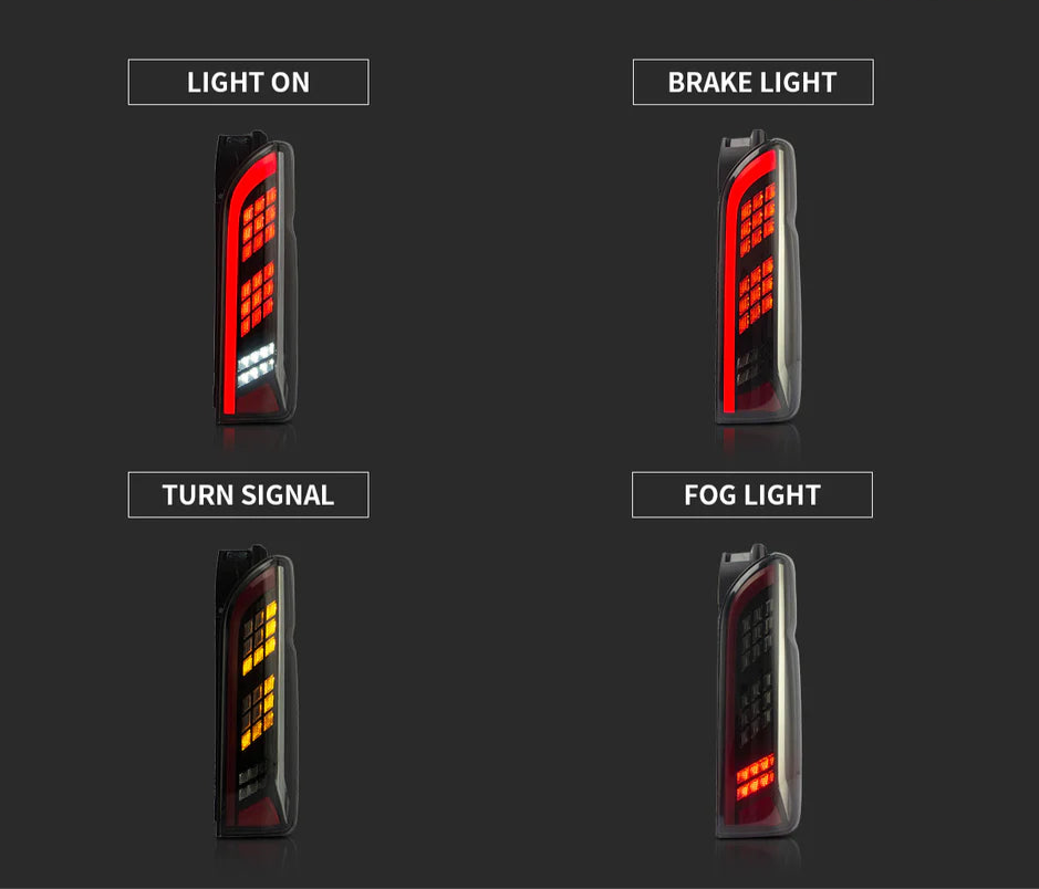 2005 - 2019 Toyota Hiace Aftermarket Rear Lamps LED Tail Lights