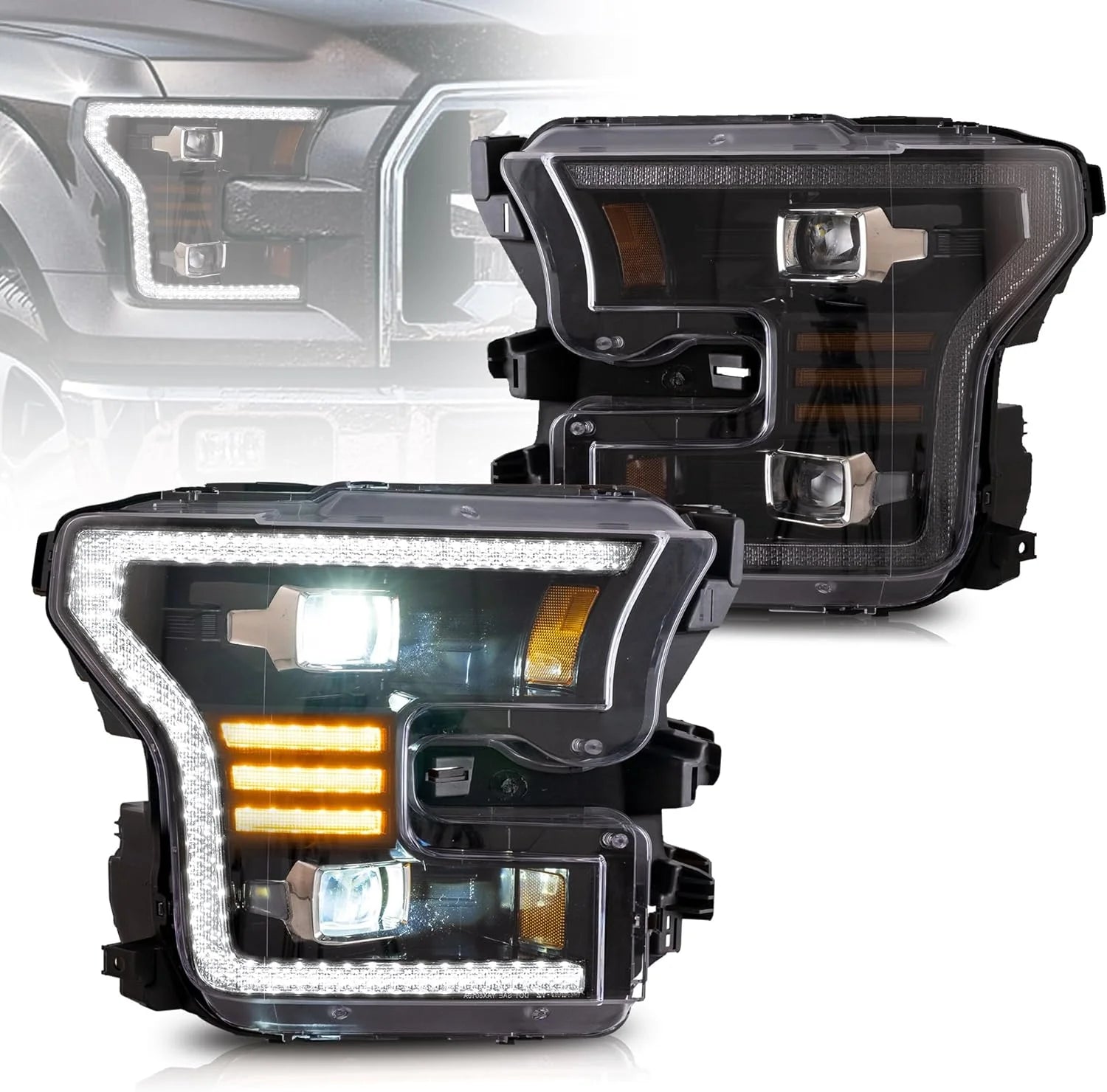 Ford F150 Halogen Models LED Headlights 2015 - 2017