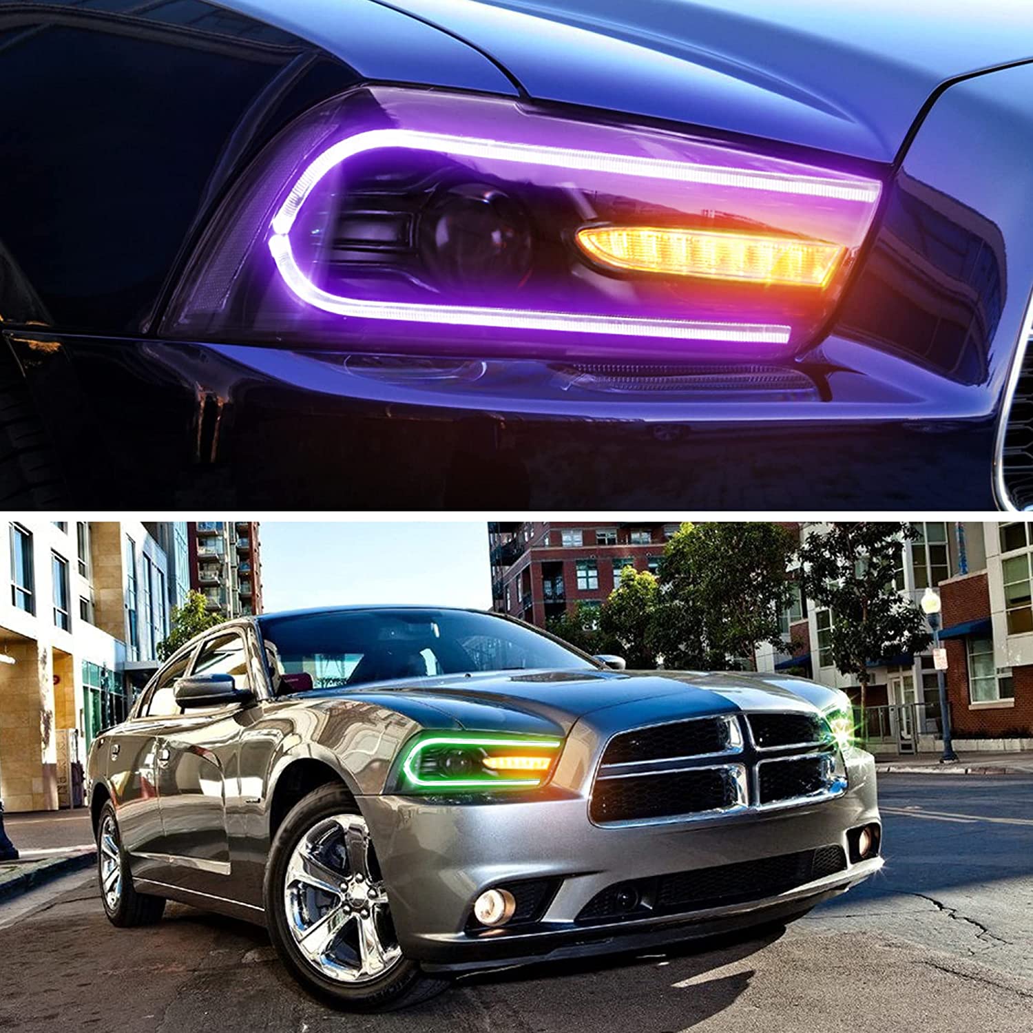 Dodge Charger LED White/RGB Headlights 2011 - 2014