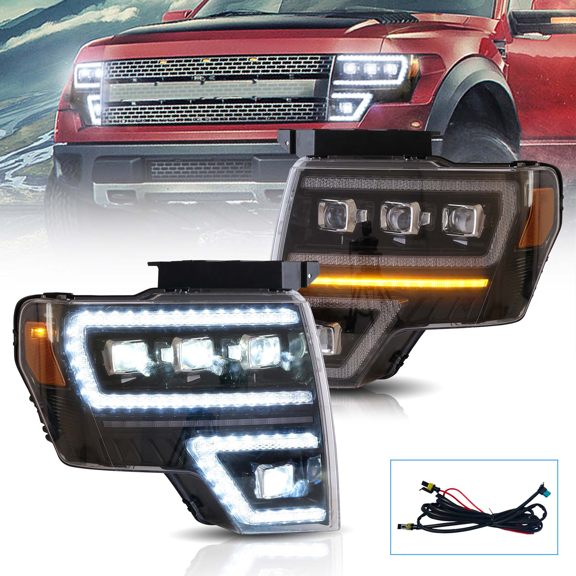 Ford F150 LED Projector Headlights 2009 - 2014