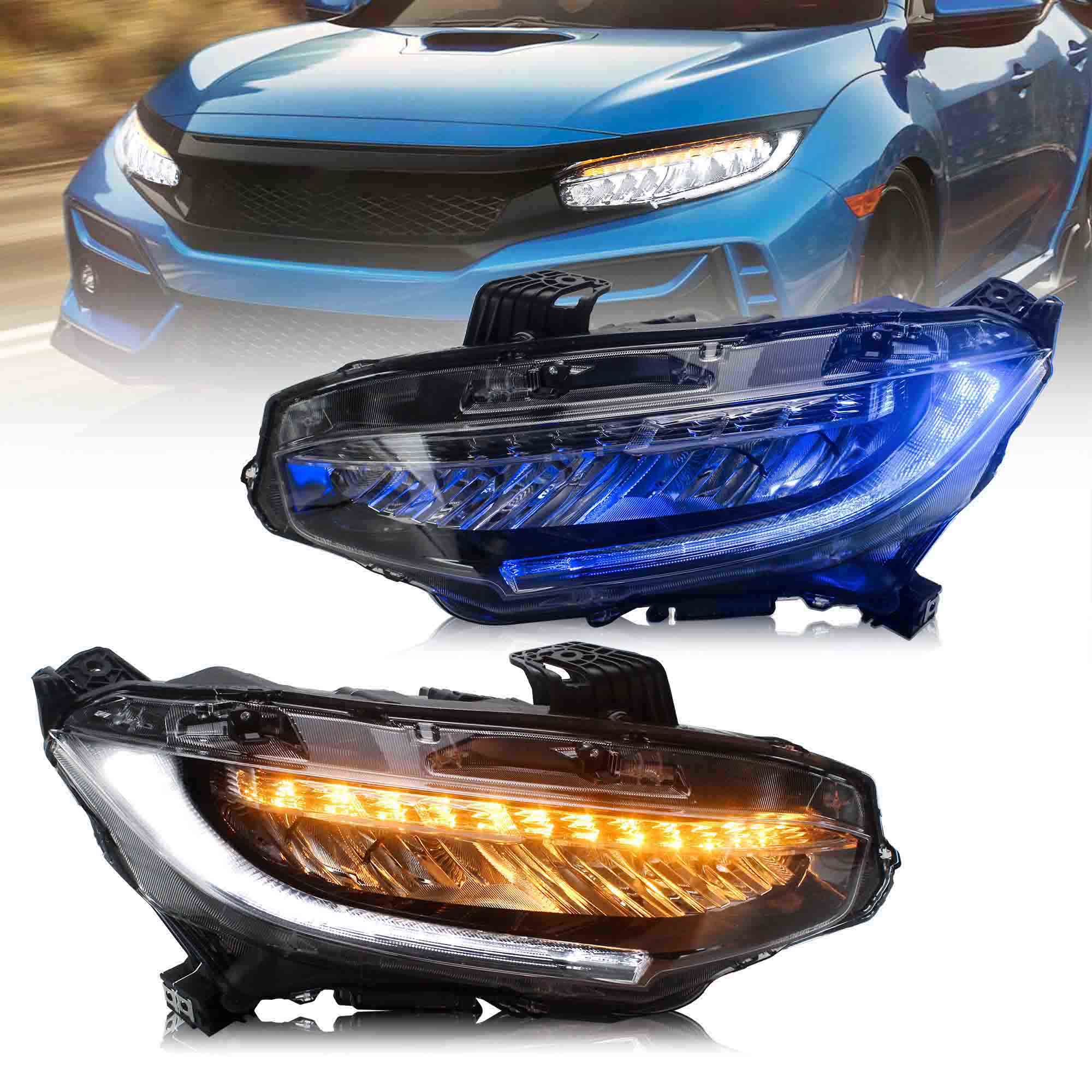 Honda Civic Sedan Hatchback Coupe LED Headlights 2016 - 2021