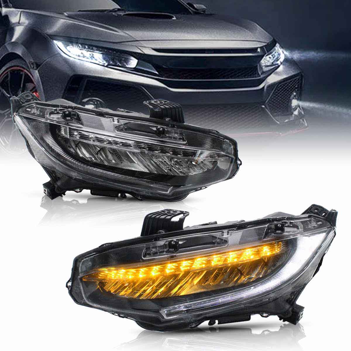 2016 - 2021 Honda Civic Sedan Hatchback Coupe LED Headlights