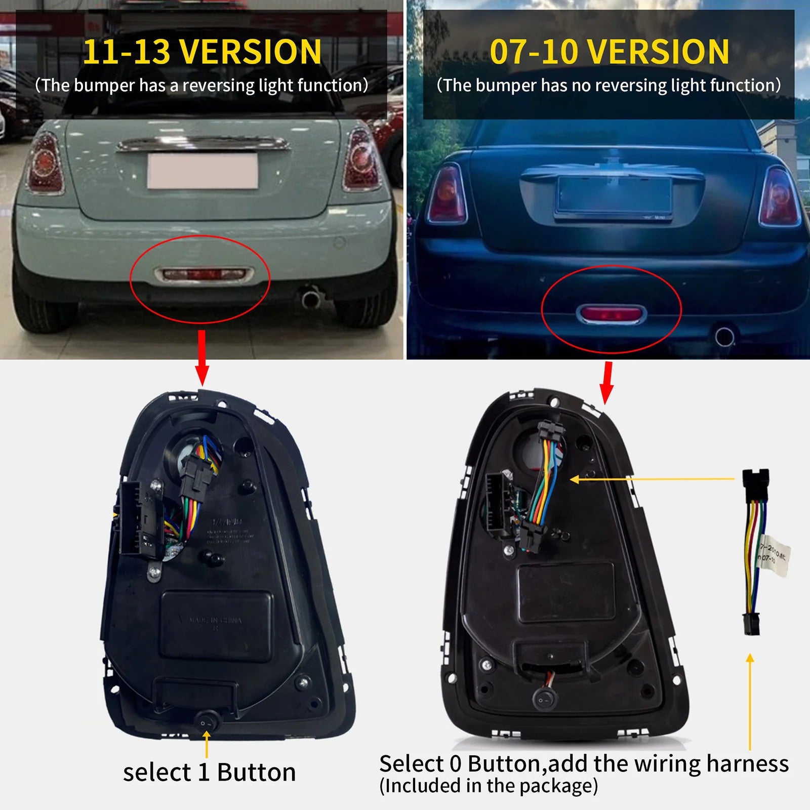 BMW Mini Cooper [Hatch] R56 R57 R58 R59 Union Jack Rear Lamps LED Taillights 2007 - 2015