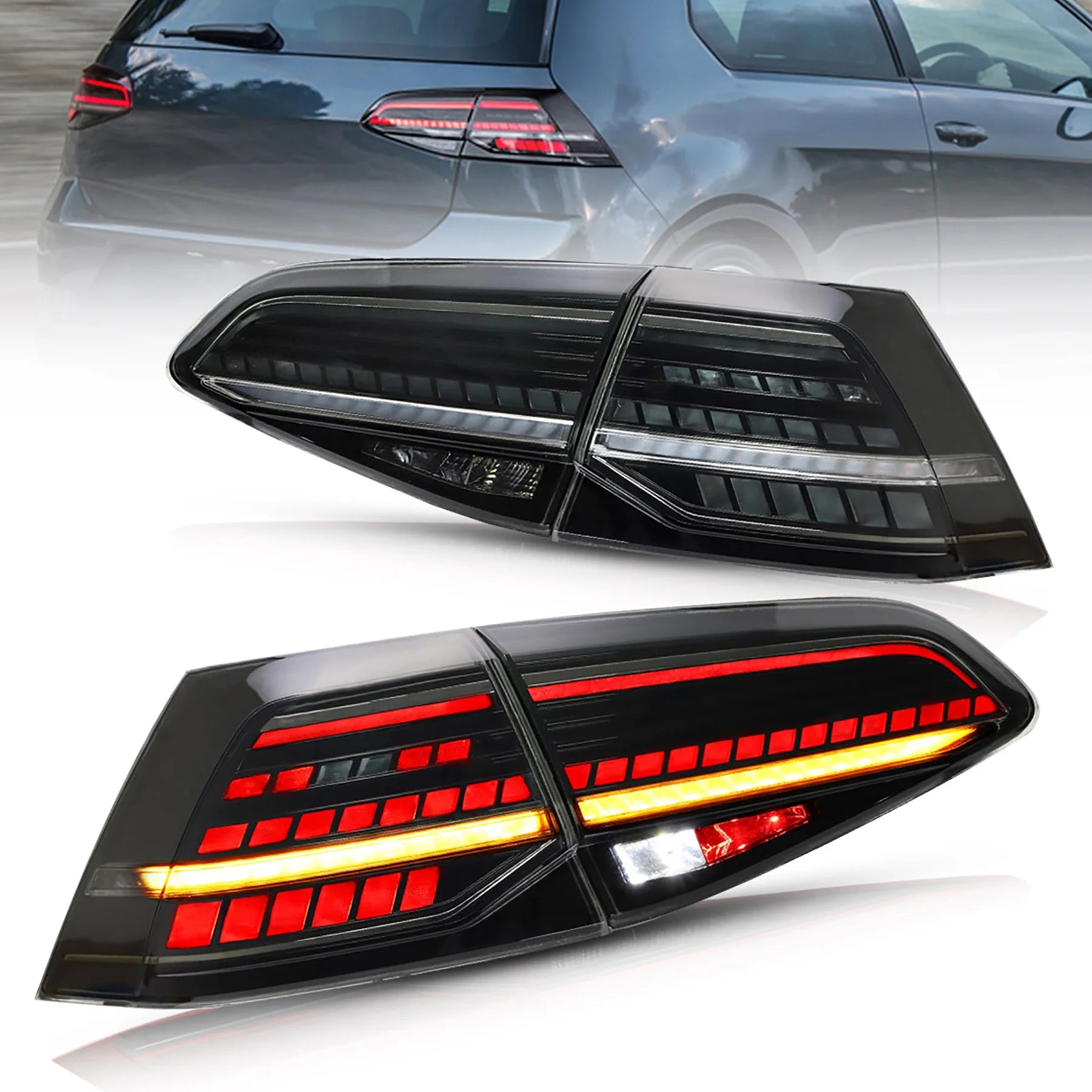 Volkswagen Golf 7 MK7 MK7.5 Hatchback LED Taillights 2013 - 2021 (Europe: 2013 - 2019)