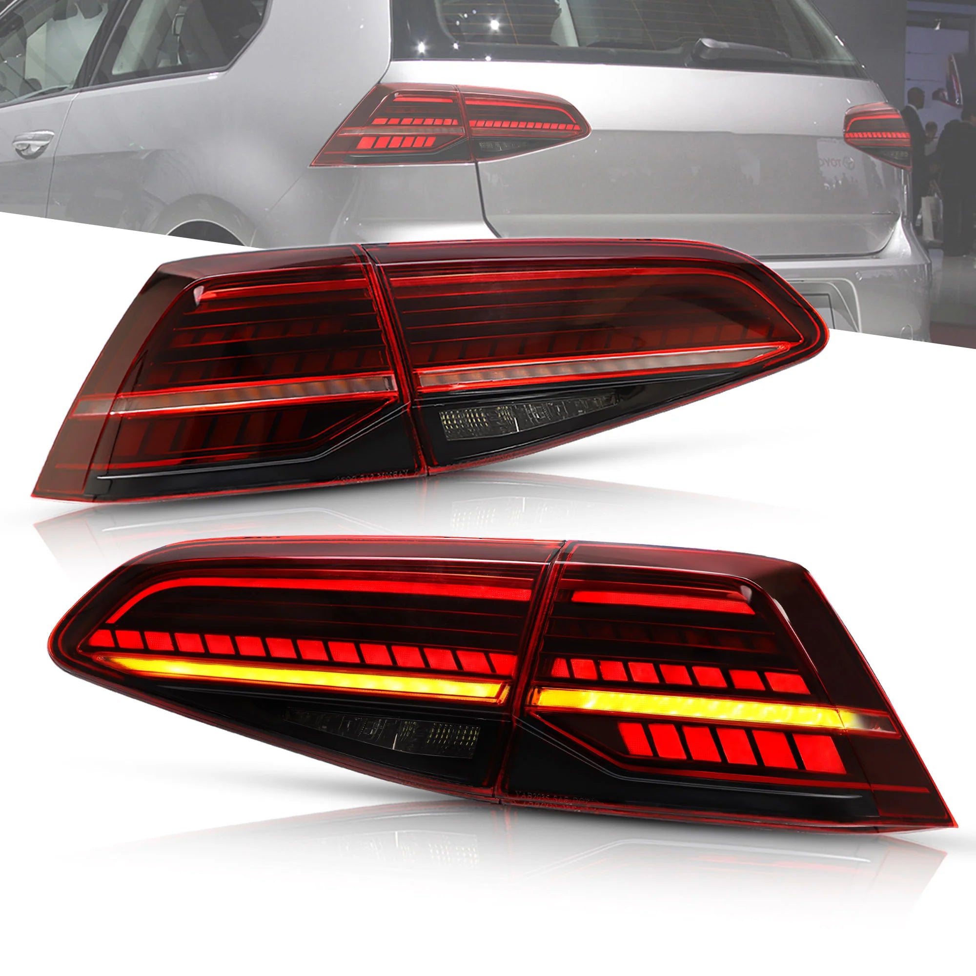 Volkswagen Golf 7 MK7 MK7.5 Hatchback LED Taillights 2013 - 2021 (Europe: 2013 - 2019)