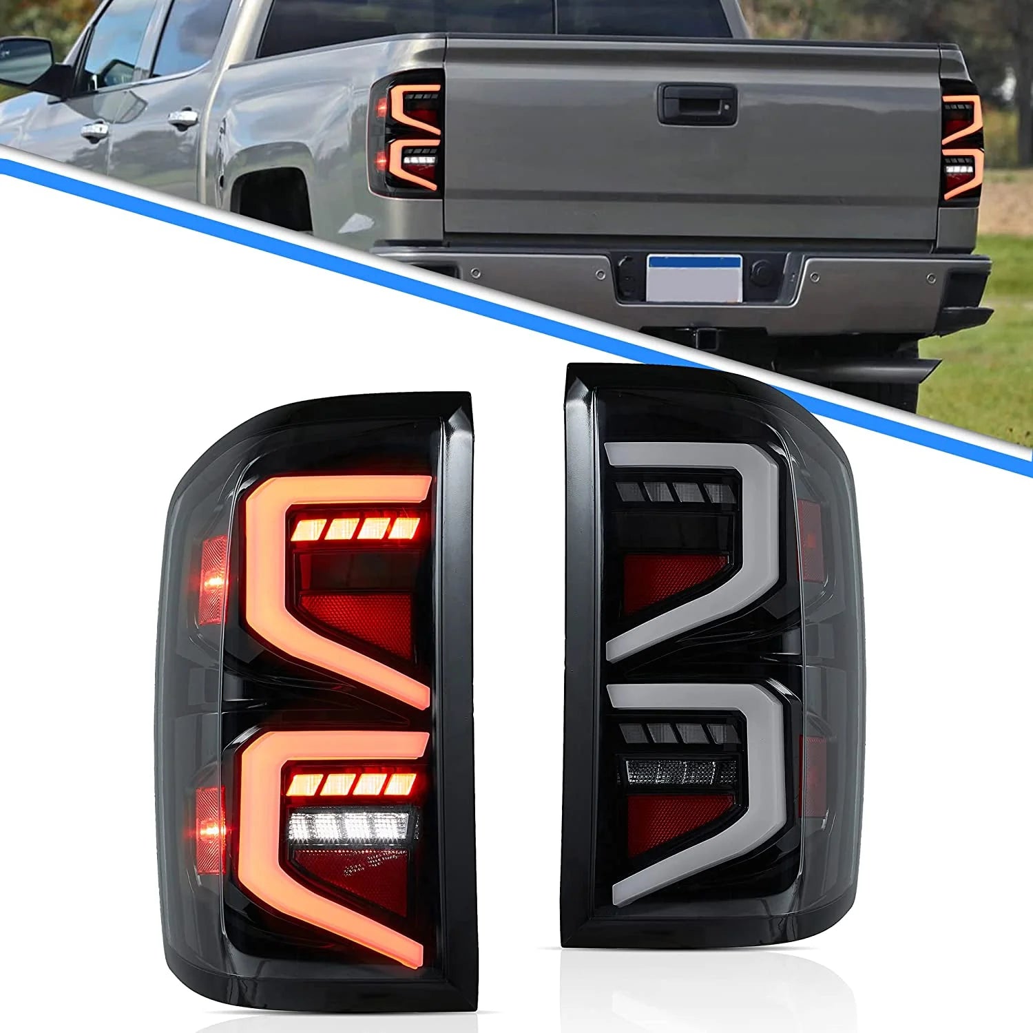 Chevrolet Silverado 1500 2500HD 3500HD Rear lamps Assembly LED Taillights 2014 - 2018