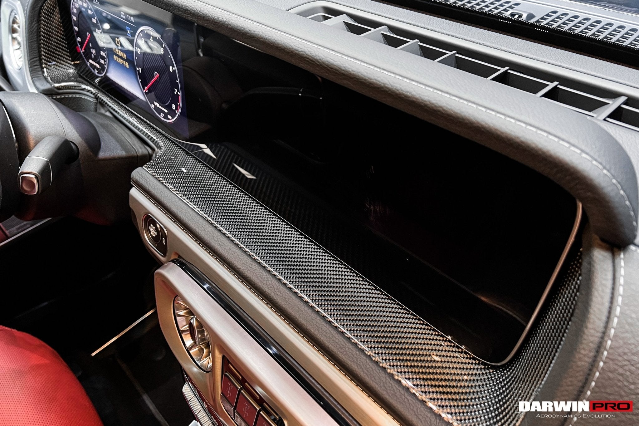 2019 - 2023 Mercedes Benz W464 G550 G63 AMG G-Class Dry Carbon Fiber Screen Surround Panel Replacement