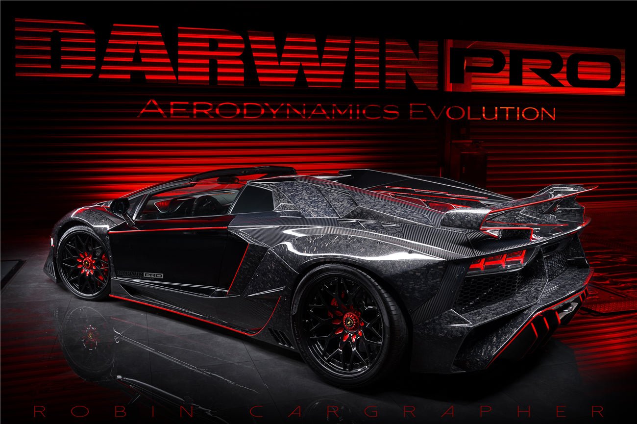 2011 - 2016 Lamborghini Aventador LP700 Roadster SV-BKSSII Style Engine Hood And Wing