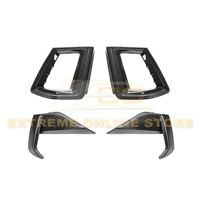 Ford Mustang S650 Factory Style Dry Carbon Fiber Front Side Grille Inserts 2024-Up