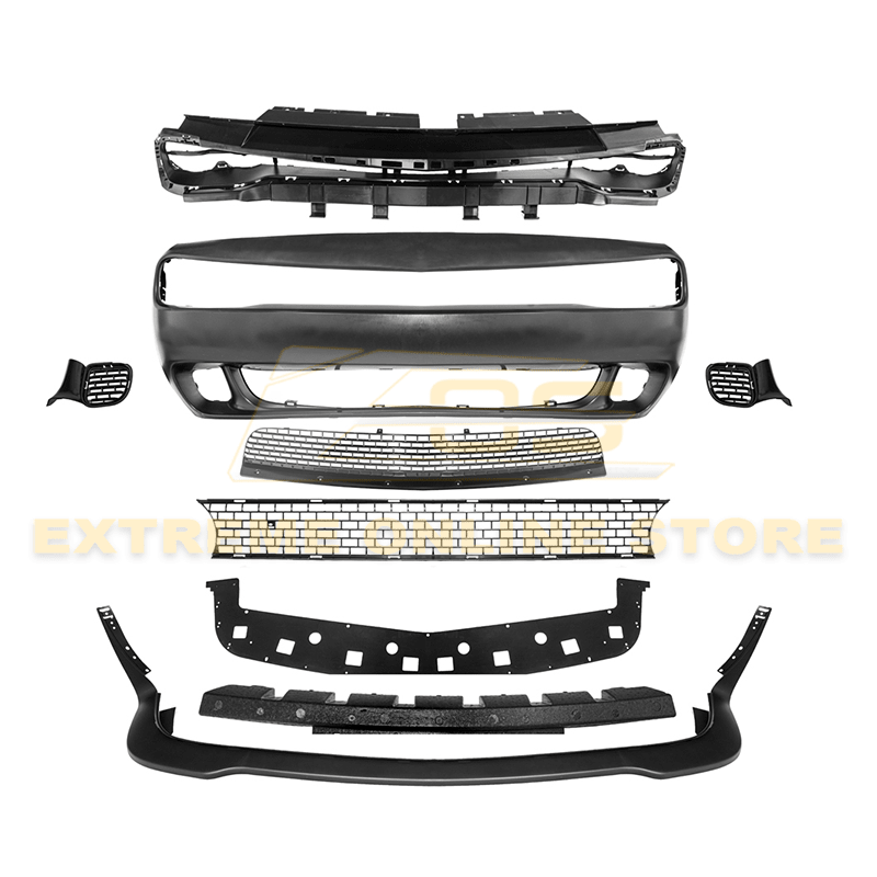 Dodge Challenger LC Hellcat Style Primed Black Front Bumper Cover 2015-Up