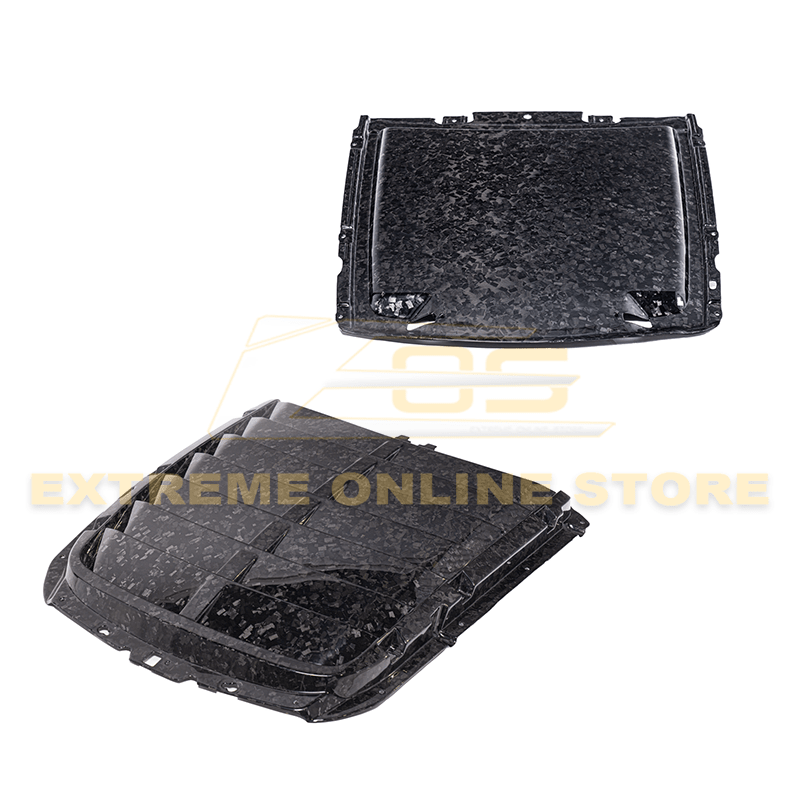 Ford Mustang S550 GT500 Dry Carbon Fiber Hood Vent Rain Tray Cover Kit 2020-2023