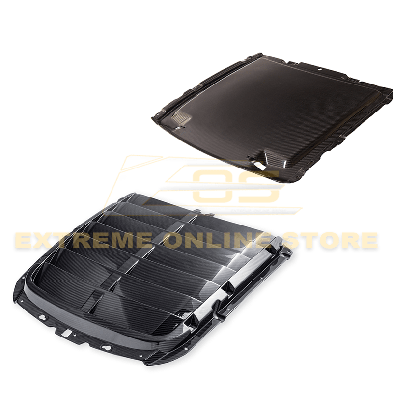 Ford Mustang S550 GT500 Dry Carbon Fiber Hood Vent Rain Tray Cover Kit 2020-2023