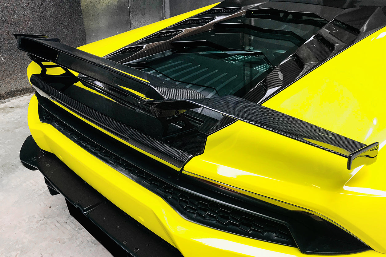 2015 - 2025 Lamborghini Huracan LP610 & LP580 & EVO & Tecnica MD Style Carbon Fiber Trunk Spoiler with Base