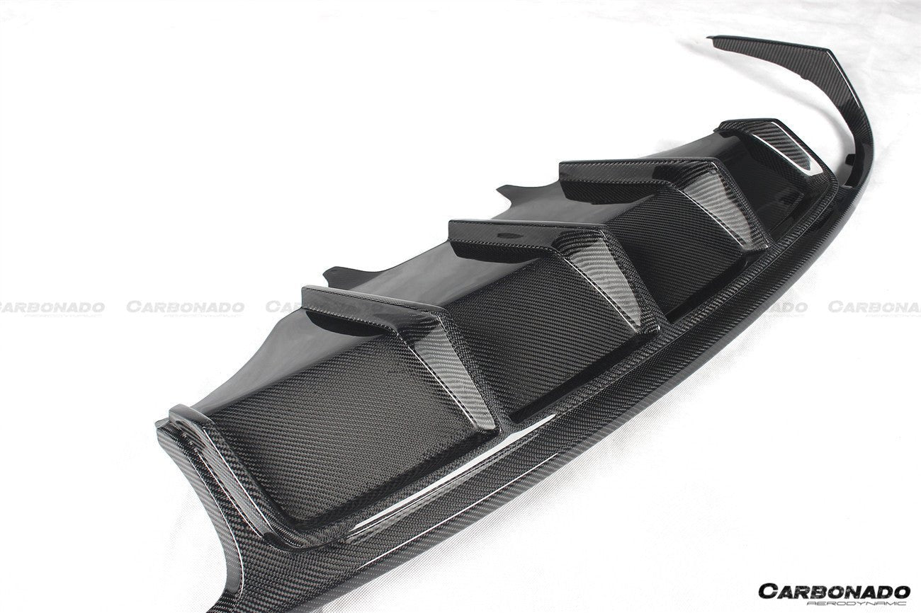 2014 - 2017 Porsche Macan GTS & Turbo & S ATS Style Carbon Fiber Rear Diffuser with Winglets