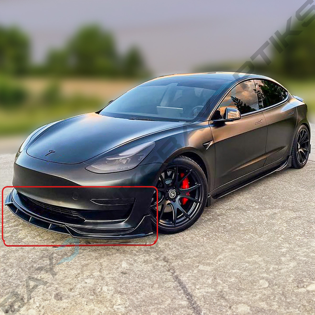 Tesla Model 3 Front Lip Glossy Black 2017-2023