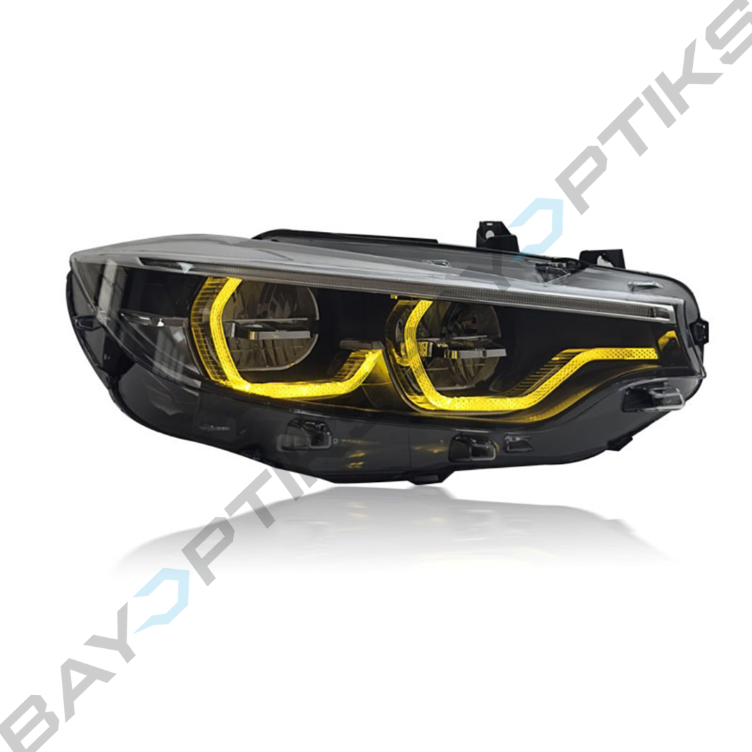 F8X F80 M3 F82 M4 & F32 Coupe LCI2 Ikon Style Headlights CSL Yellow/White