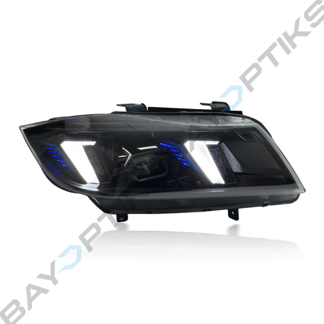 E90 3 Series Sedan Snake Eyes Style LED Headlights CSL Yellow/White 2005-2012