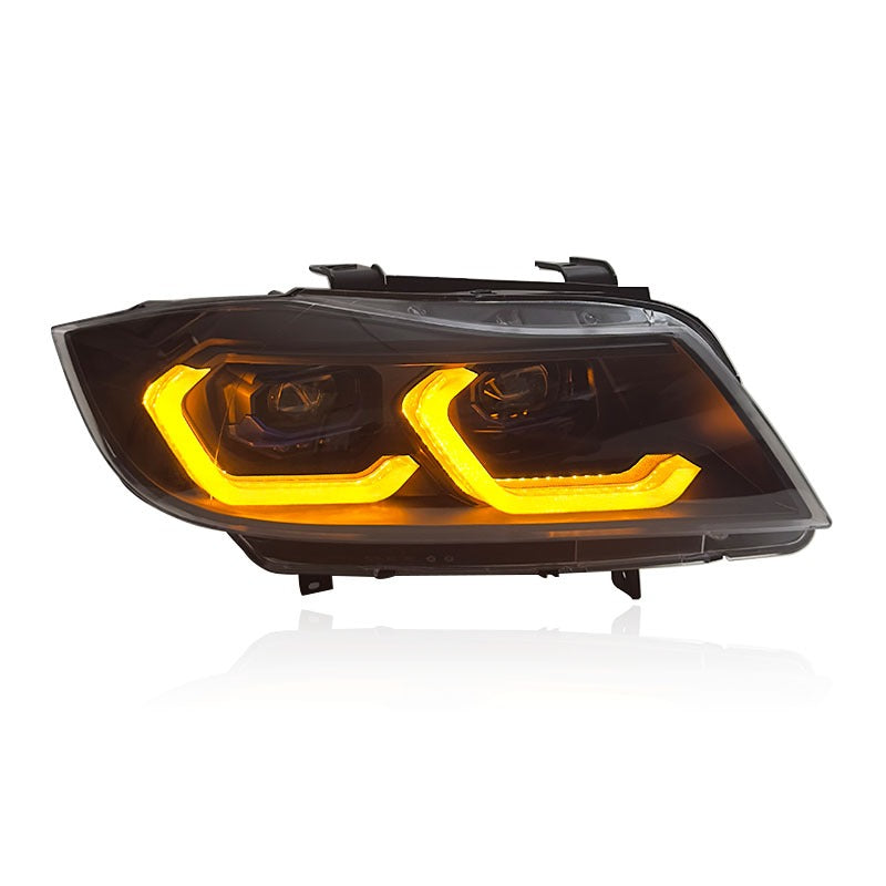 E90 3 Series Sedan Laser Style LED Headlights V2 w/Start Up Sequence (2005 - 2012 Halogen & Xenon)