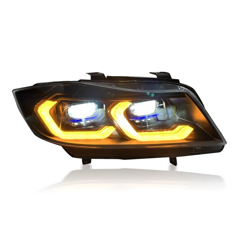 E90 3 Series Sedan Laser Style LED Headlights V3 CSL Yellow/White (2005 - 2012)