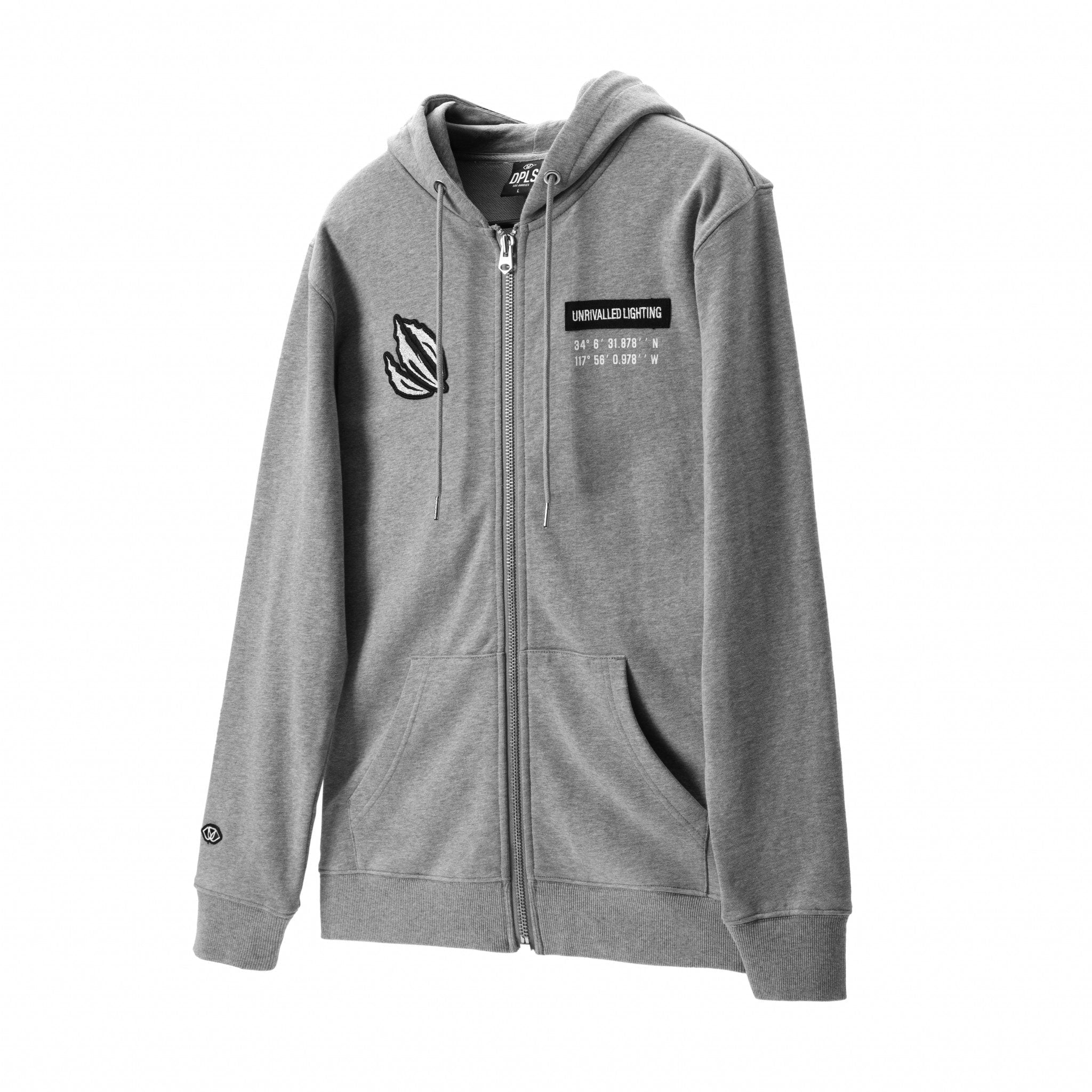 AlphaRex Cali-Light Zip Up Hoodie Grey | AlphaRex
