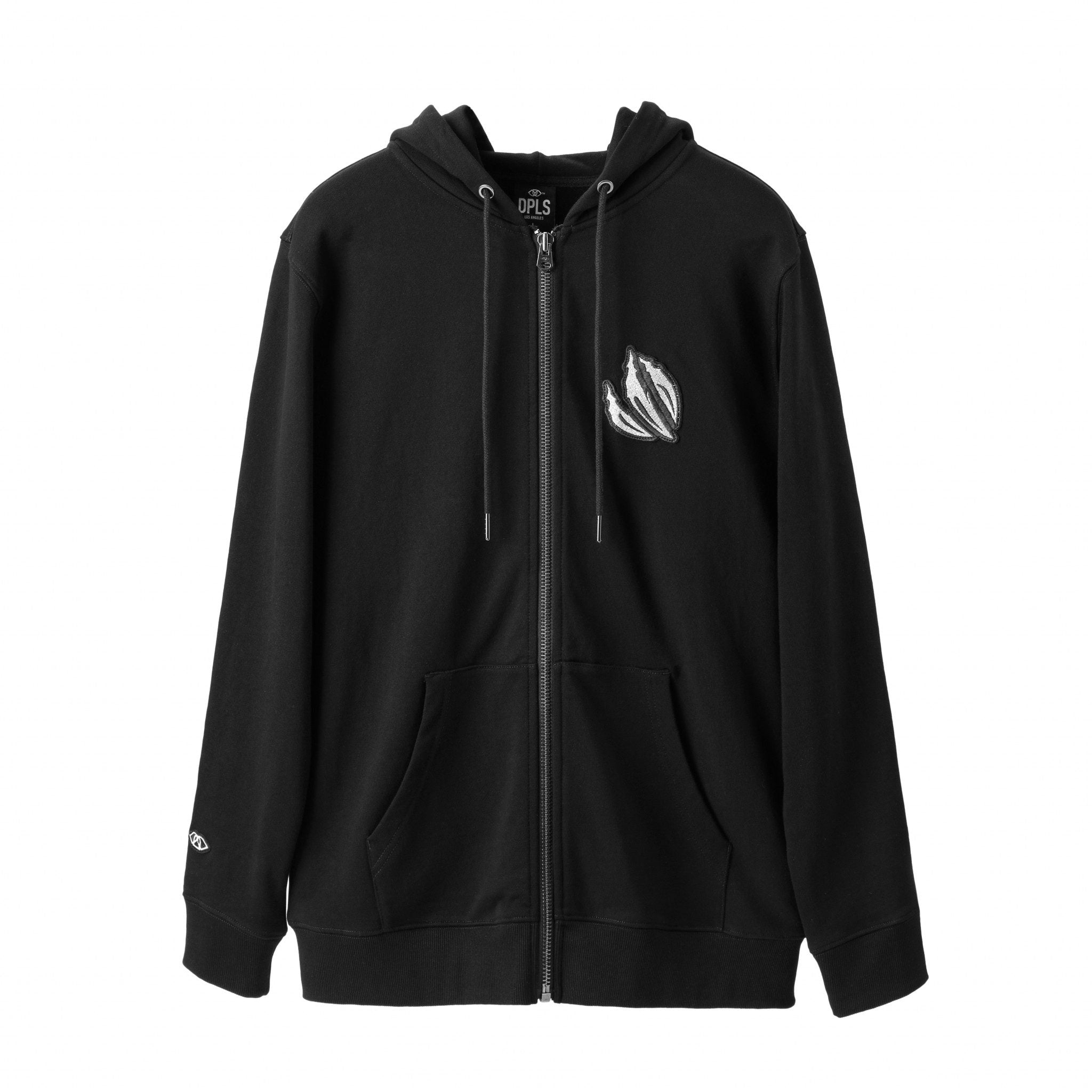 AlphaRex Initial Zip Up Hoodie Black | AlphaRex