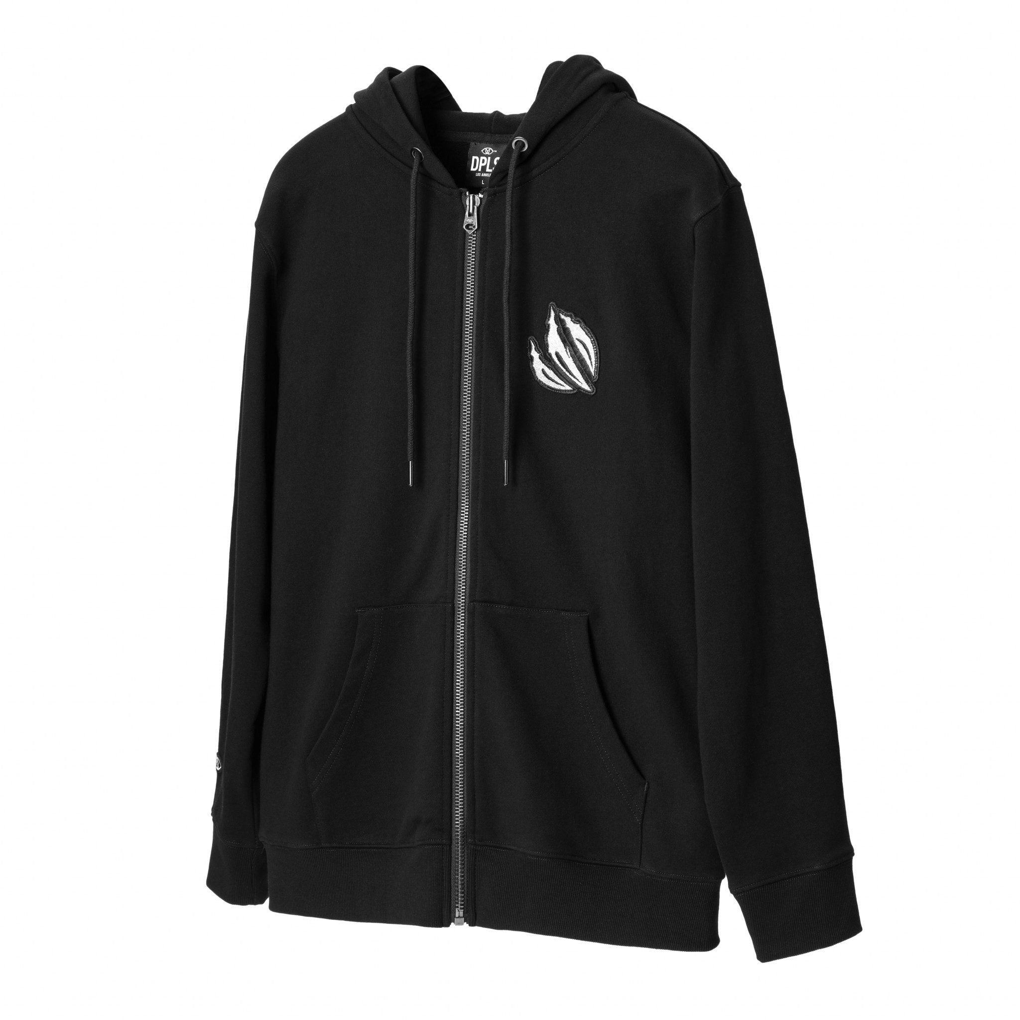 AlphaRex Initial Zip Up Hoodie Black | AlphaRex