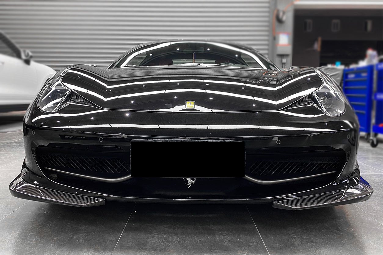 2010 - 2015 Ferrari 458 Coupe/Spyder AP Style Carbon Fiber Front Lip