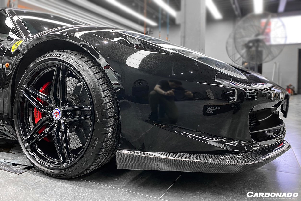 2010 - 2015 Ferrari 458 Coupe/Spyder AP Style Carbon Fiber Front Lip