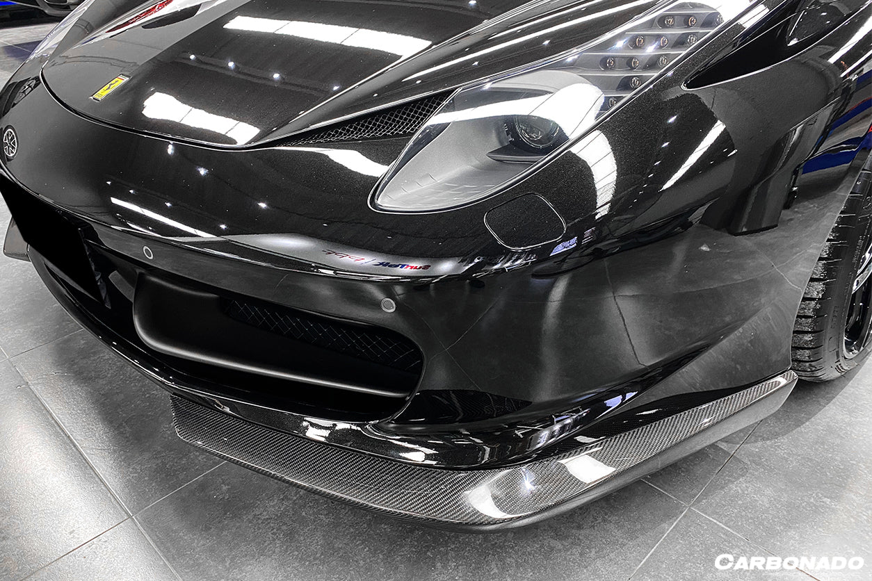 2010 - 2015 Ferrari 458 Coupe/Spyder AP Style Carbon Fiber Front Lip