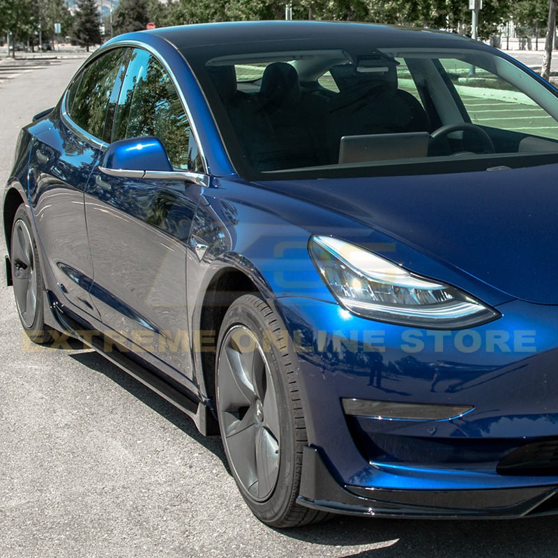 Tesla Model 3 EOS Style Gloss Black Side Skirts 2017-2023