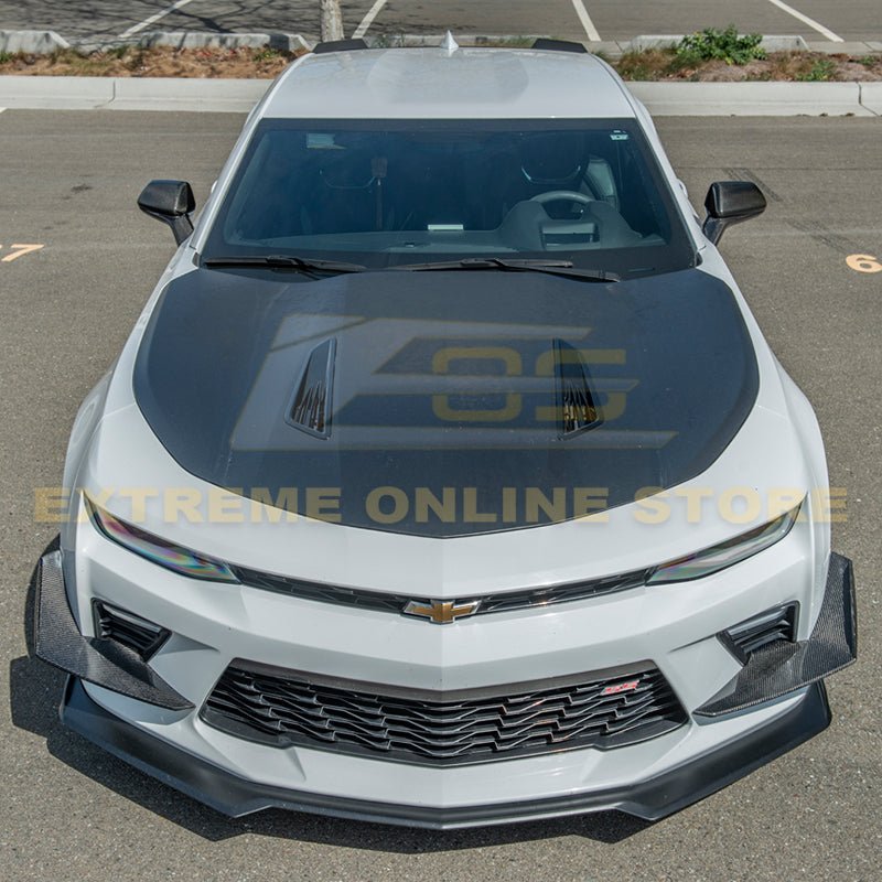Chevrolet Camaro 6th Gen SS Style Black Carbon Front Bumper Side Canards 2016-2018