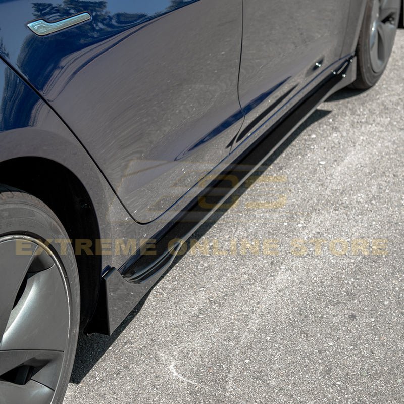 Tesla Model 3 EOS Style Gloss Black Side Skirts 2017-2023