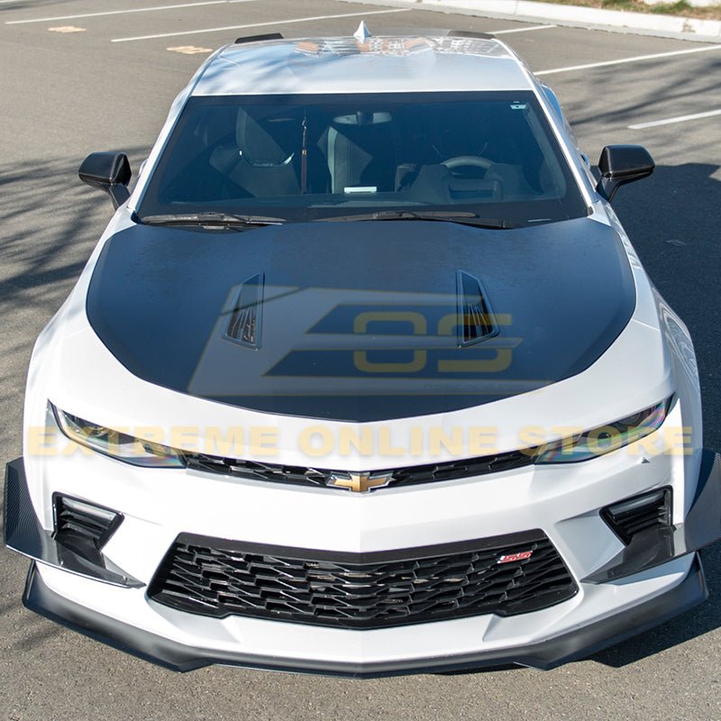 Chevrolet Camaro 6th Gen SS Style Black Carbon Front Bumper Side Canards 2016-2018