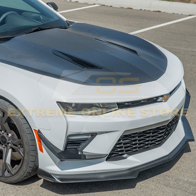 Chevrolet Camaro 6th Gen SS Style Black Carbon Front Bumper Side Canards 2016-2018