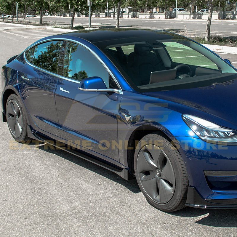 Tesla Model 3 EOS Style Gloss Black Side Skirts 2017-2023