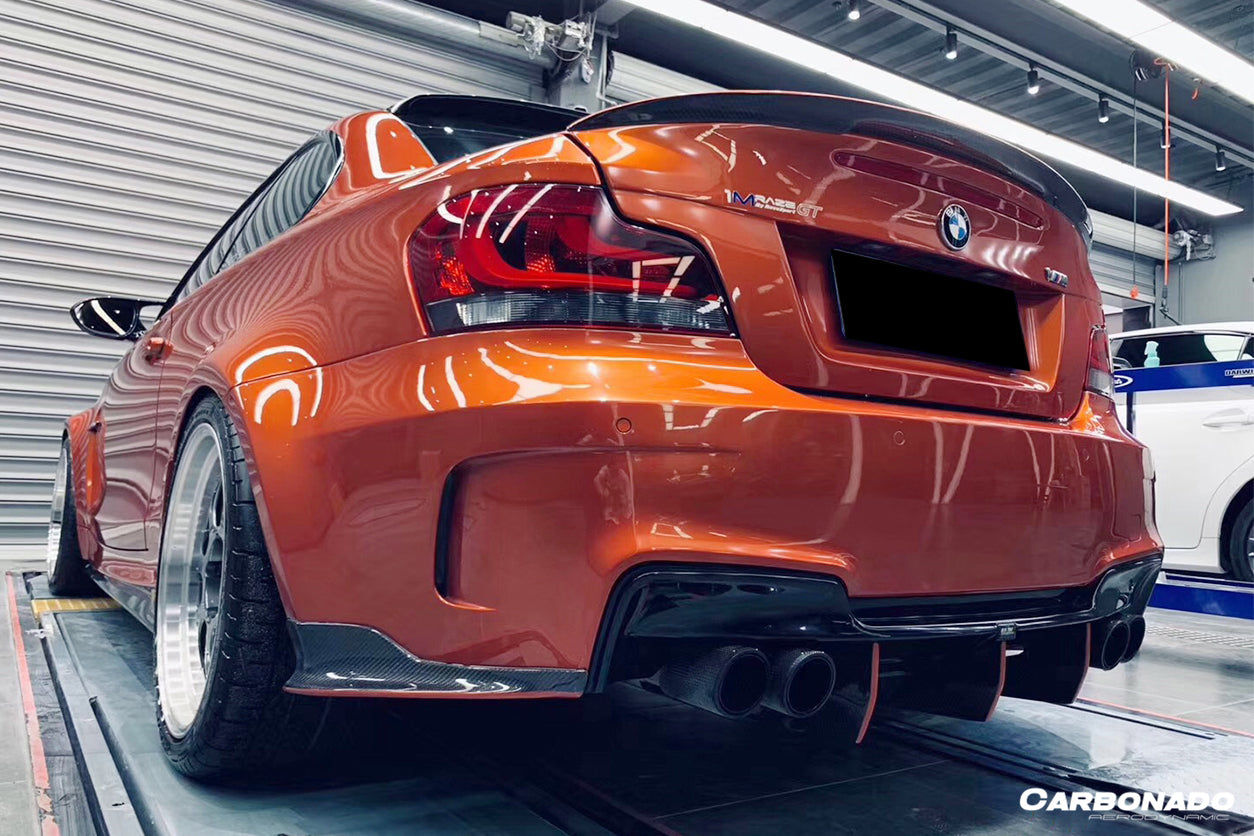 2008-2013 BMW 1M RZ Style Carbon FIber Rear Bumper Cap Spiliter