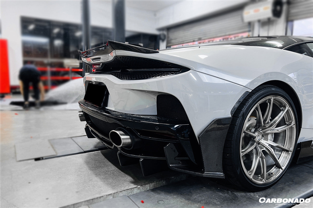 2020 - 2023 McLaren GT WP Style DRY Carbon Fiber Rear Bumper Side Canards