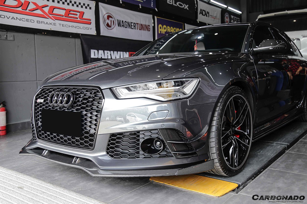 2013 - 2018 Audi RS6 Avant BS Style Carbon Fiber Front Bumper Canards